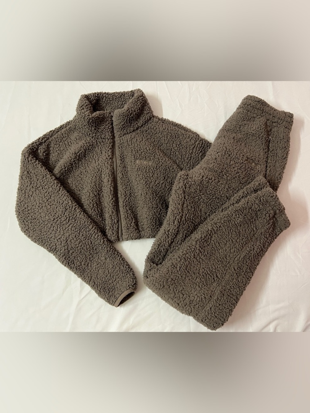 SKIMS Teddy Sherpa Zip Up Hoodie Jacket + Pants Pant Joggers Jogger Sweatpants